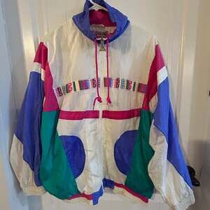 Casual Isle Vintage Colorblock Windbreaker Size Medium